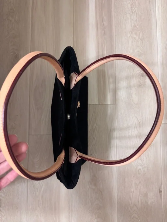 VTG 90s Dooney & Bourke Black Suede Leather Tote Bag Y2K Shoulder Purse - Picture 8 of 9